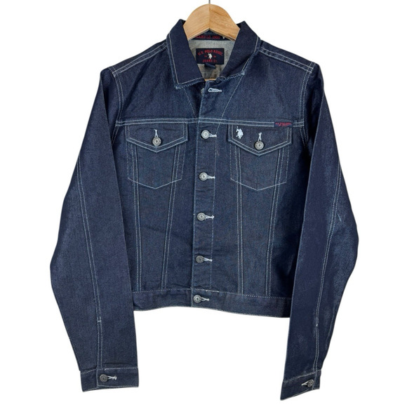 US Polo Assn Jeans Co‎ Denim Jean Jacket Size M Teen Blue NWT Deadstock Vintage - Picture 1 of 11